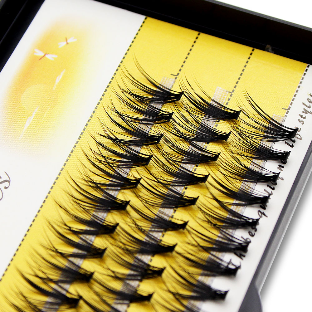 Eyelash Extension Human Hair - Black 60 Bunches Mink Individual Cluster