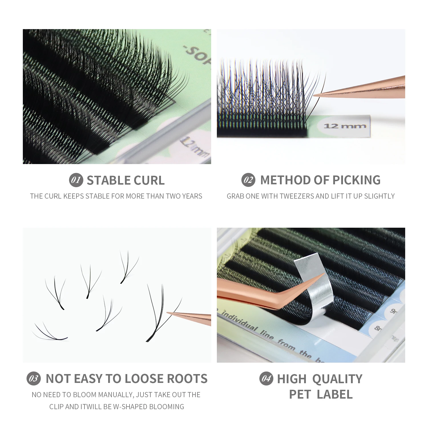 ANNAFRIS 3D W Three Core Eyela - Eyelash Extension Human Hair 评论和价格