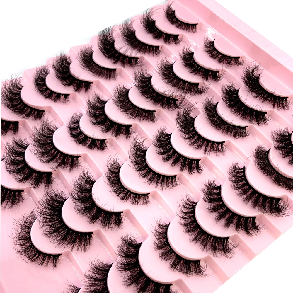 New 20 Pairs Natural Thick Fal - Eyelash Extension For Asian Eyes 评论和价格