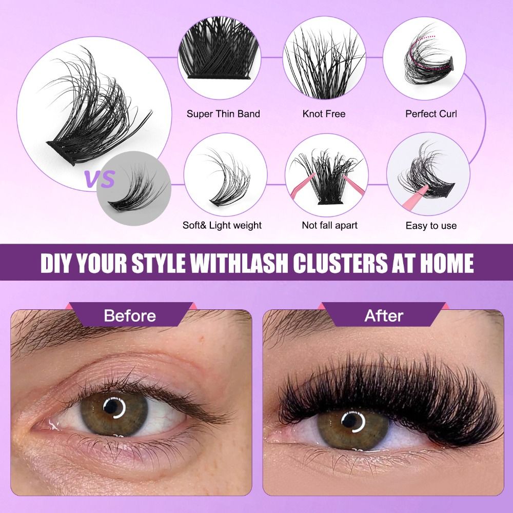Natural Look False Eyelashes B - Eyelash Extension Look 评论和价格