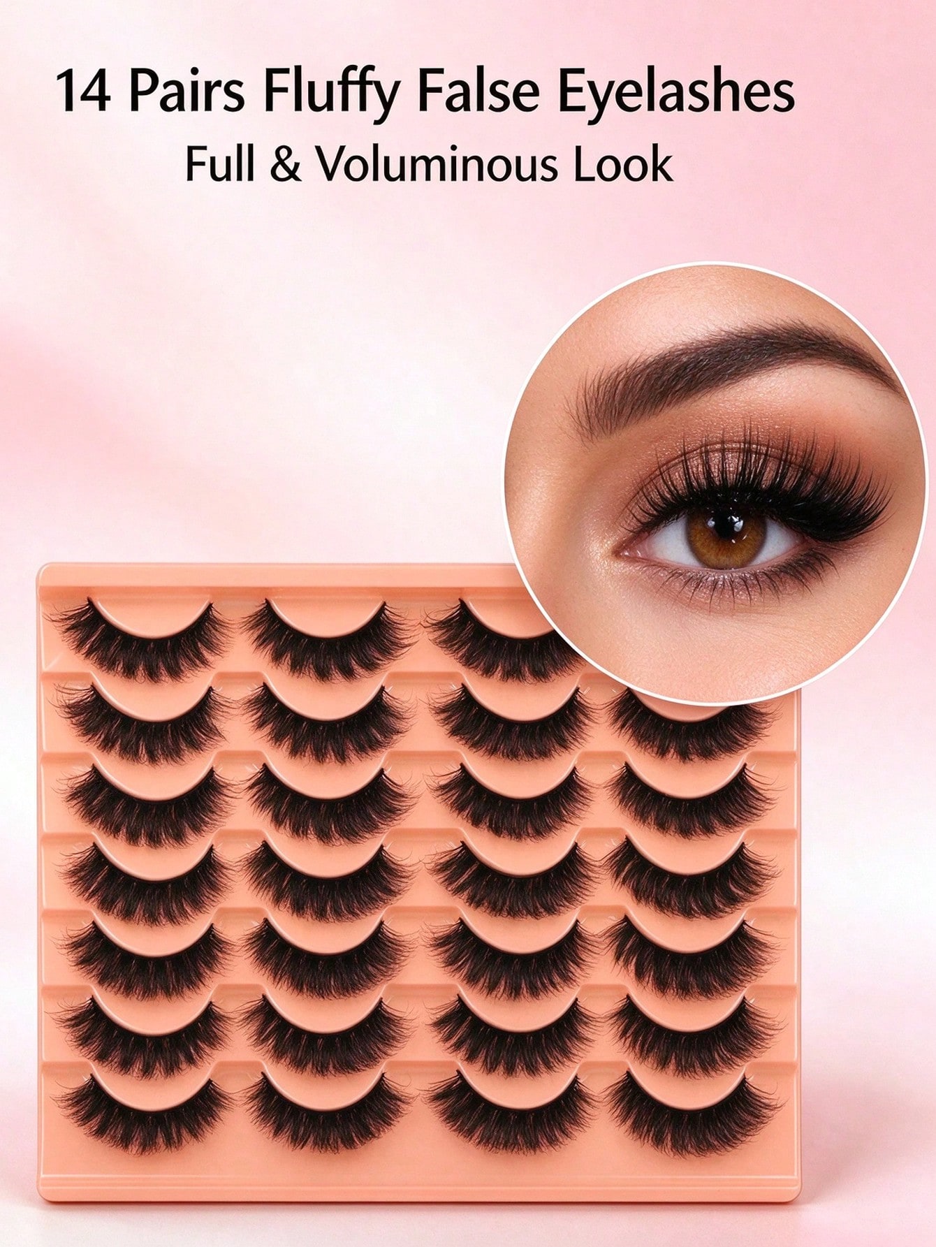 14 Pairs Natural Look False Ey - Eyelash Extension Look 评论和价格