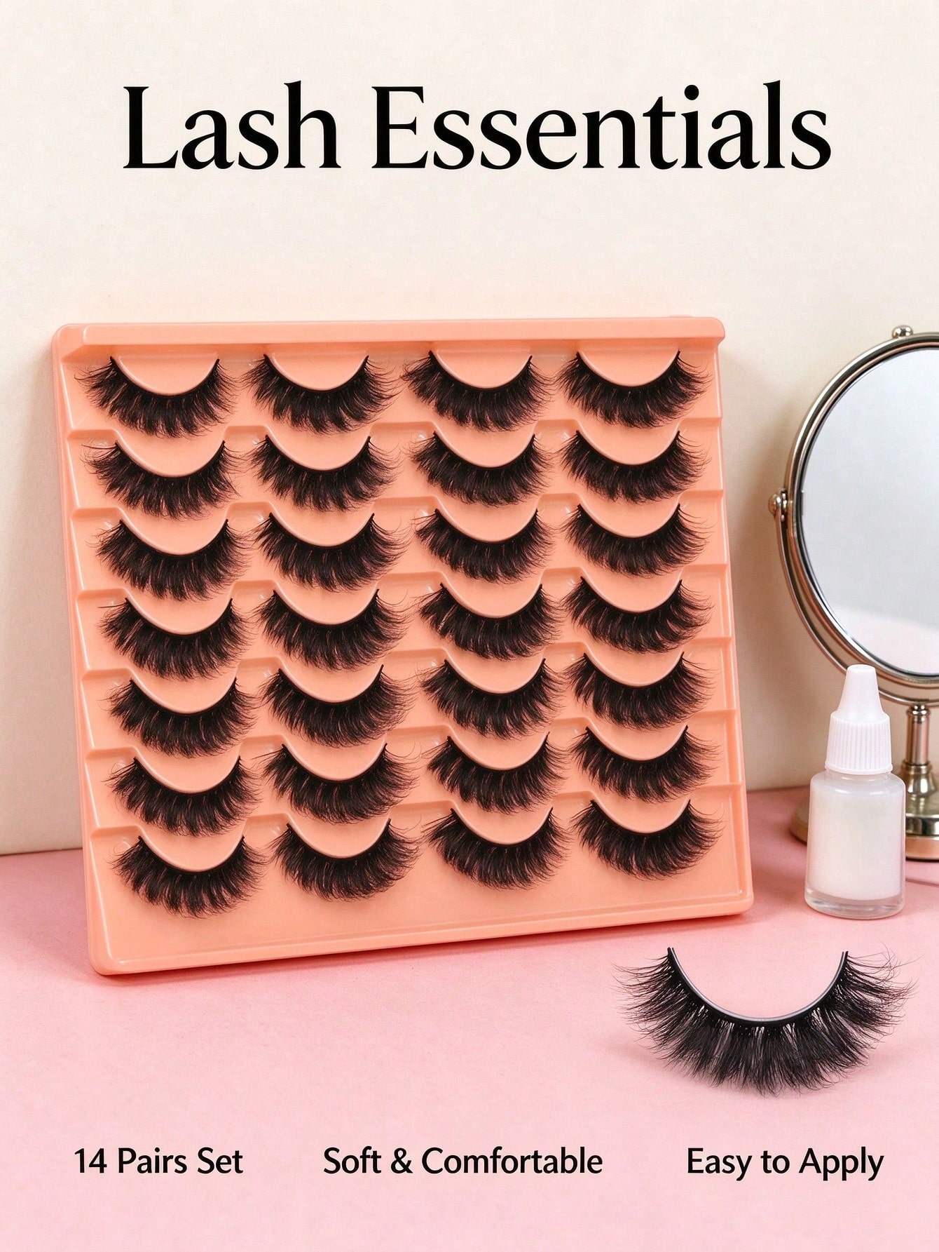 14 Pairs Natural Look False Ey - Eyelash Extension Look 评论和价格